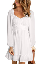 Load image into Gallery viewer, Women&#39;s ruffled knee-length skirt slim high waist long sleeve dress