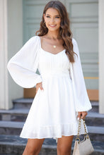 Load image into Gallery viewer, Women&#39;s ruffled knee-length skirt slim high waist long sleeve dress