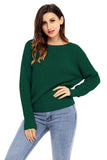 Solid color round neck long sleeve sweater two-way knitted wool sweater