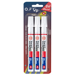 OFC-P Oil-Based Permanent Paint Marker Pen,Medium Tip-Quick Drying and Waterproof Marker Pen for Metal, Rock Painting, Wood, Fabric, Plastic, Canvas, Mugs,Pack of 3